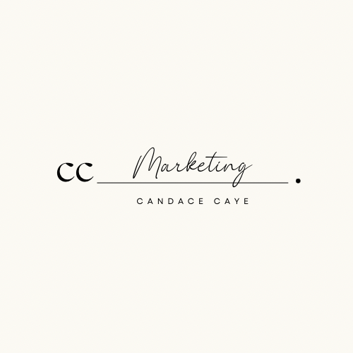 CC Marketing logo with a tan background